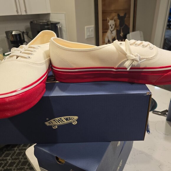 Vans Men's Lx Authentic 44 Duck Canvas / White / Red VN000EBNYF9 Mens Sz 13 NEW - Picture 3 of 15